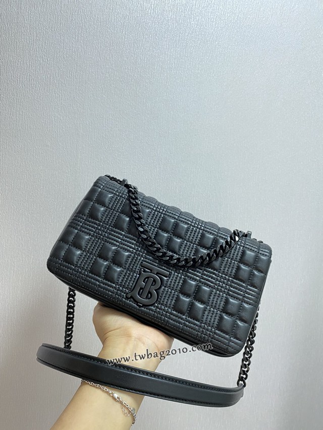 Burberry專門店新款單肩挎背女包 巴寶莉黑扣五金羊皮小號TB蘿拉包 yxb1208